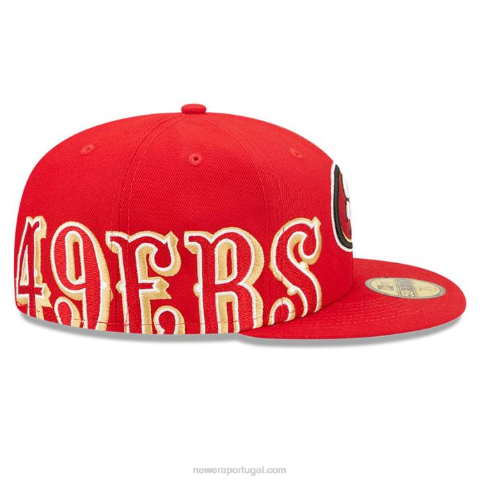 FFTN1432 New Era san francisco 49ers nfl side split red 59fifty boné ajustado