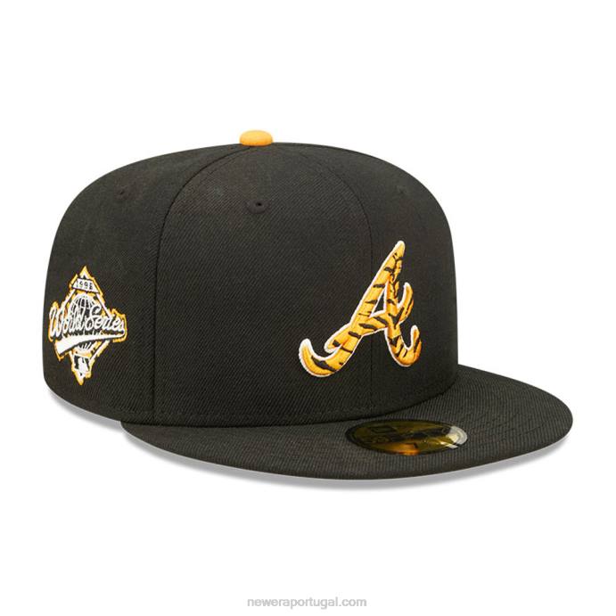 FFTN1433 New Era Boné atlanta Braves Tiger Fill Black 59Fifty