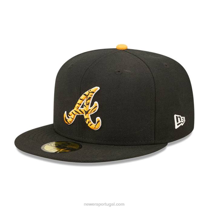 FFTN1433 New Era Boné atlanta Braves Tiger Fill Black 59Fifty