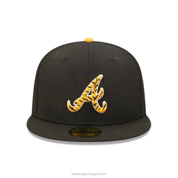 FFTN1433 New Era Boné atlanta Braves Tiger Fill Black 59Fifty