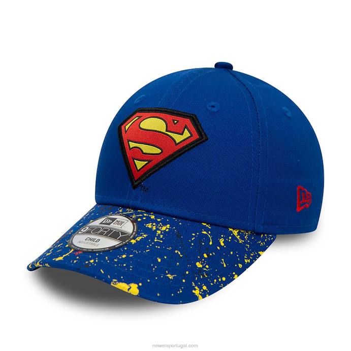 FFTN1438 New Era Boné ajustável Superman Youth DC Splat Blue 9Forty