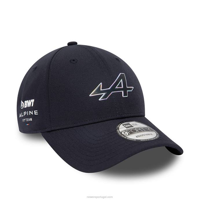 FFTN1440 New Era emblema iridescente alpino navy 9forty boné ajustável