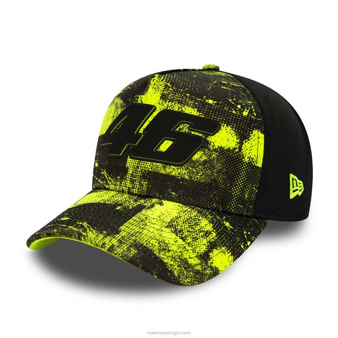 FFTN1444 New Era vr46 em toda a impressão boné preto 9forty a-frame