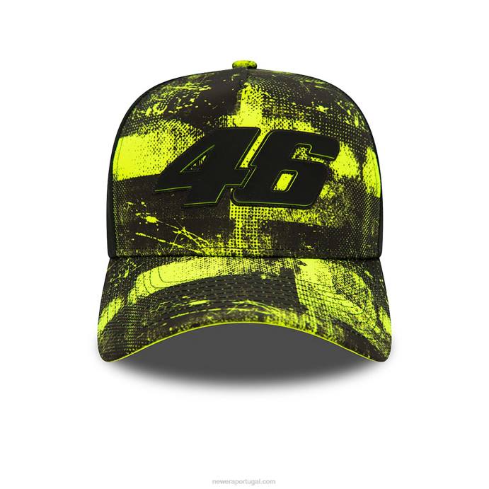 FFTN1444 New Era vr46 em toda a impressão boné preto 9forty a-frame
