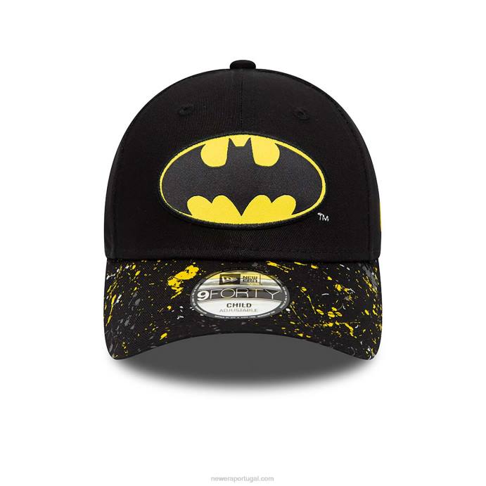 FFTN1456 New Era Boné ajustável Batman Youth DC Splat Black 9forty