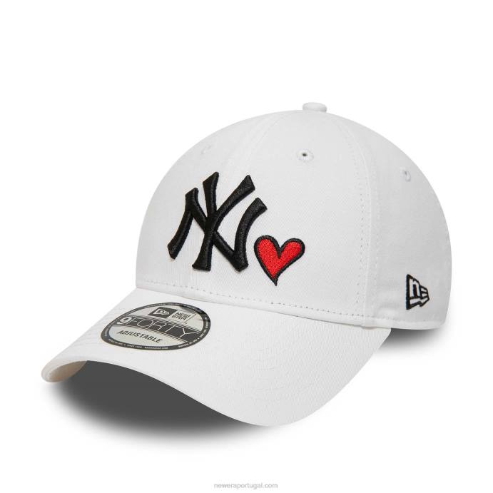 FFTN1459 New Era new york yankees heart pack branco 9forty boné ajustável