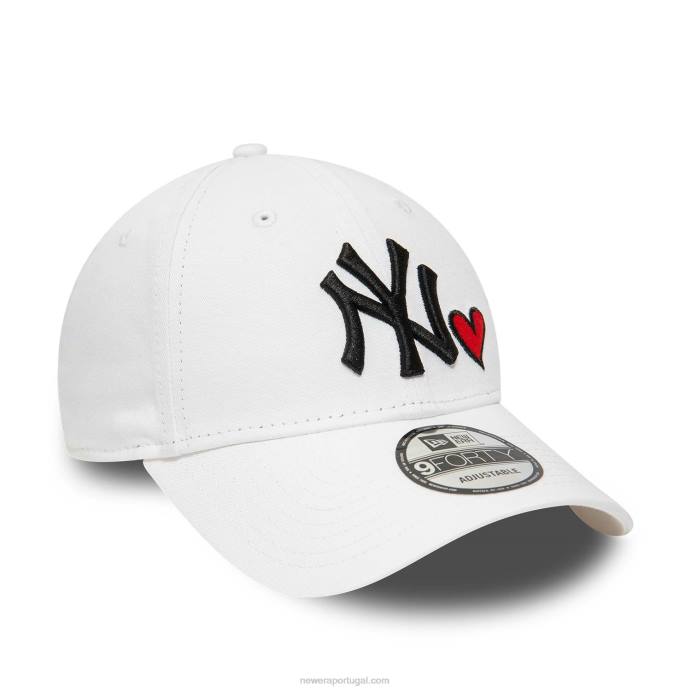 FFTN1459 New Era new york yankees heart pack branco 9forty boné ajustável