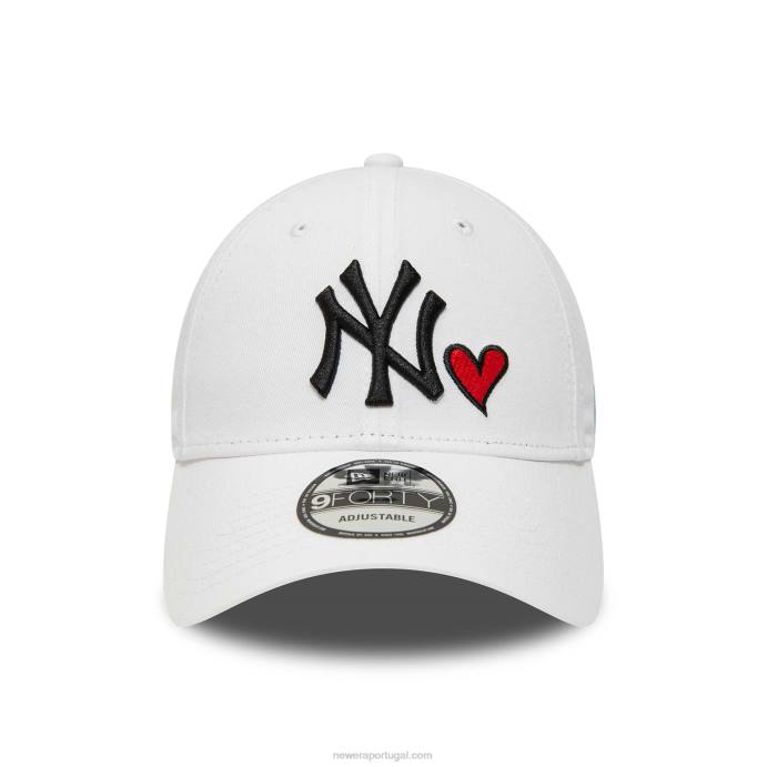 FFTN1459 New Era new york yankees heart pack branco 9forty boné ajustável
