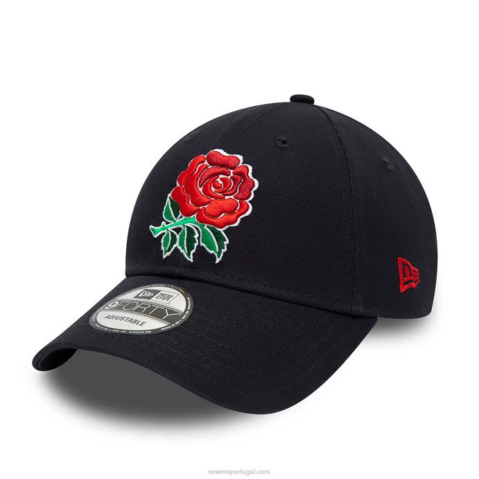FFTN1461 New Era Boné ajustável England Rugby Essential Navy 9forty