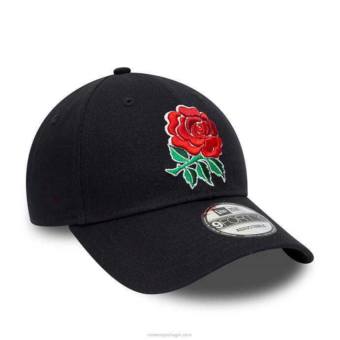 FFTN1461 New Era Boné ajustável England Rugby Essential Navy 9forty