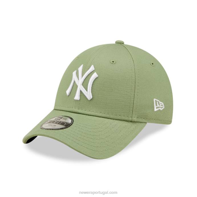 FFTN1465 New Era Boné ajustável New York Yankees League Essential Kids Green 9forty