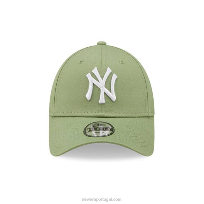 FFTN1465 New Era Boné ajustável New York Yankees League Essential Kids Green 9forty