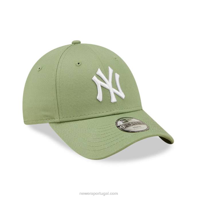 FFTN1465 New Era Boné ajustável New York Yankees League Essential Kids Green 9forty
