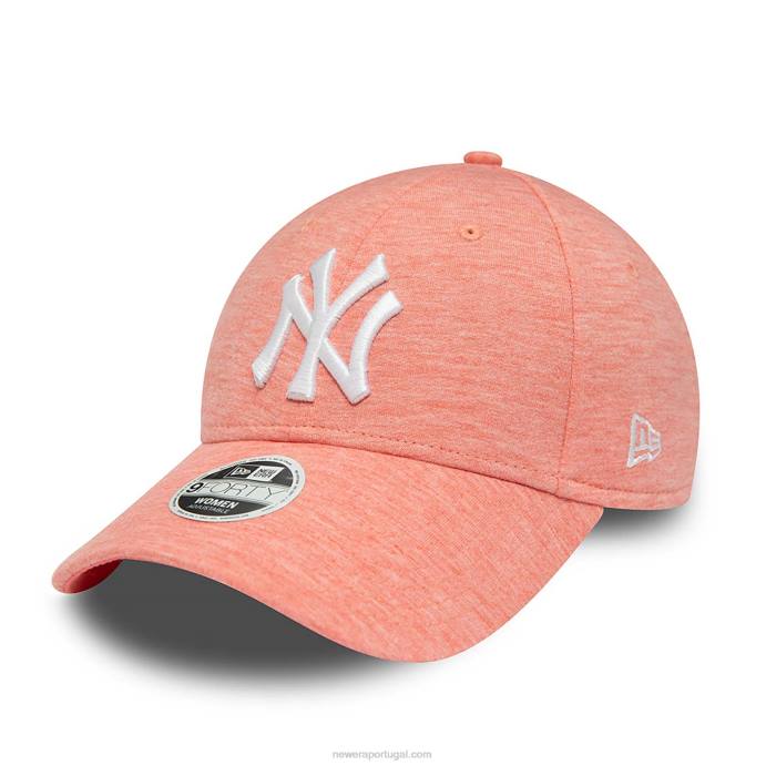 FFTN1467 New Era New York Yankees camisa feminina rosa pastel 9forty boné ajustável