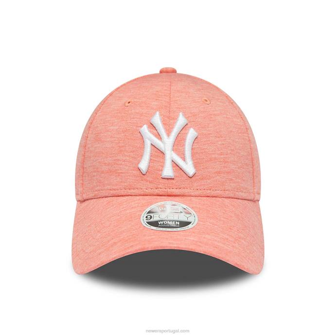 FFTN1467 New Era New York Yankees camisa feminina rosa pastel 9forty boné ajustável