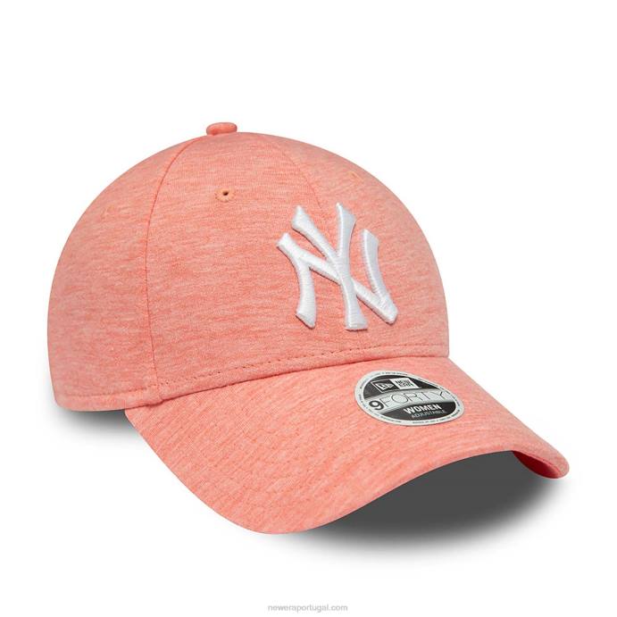 FFTN1467 New Era New York Yankees camisa feminina rosa pastel 9forty boné ajustável