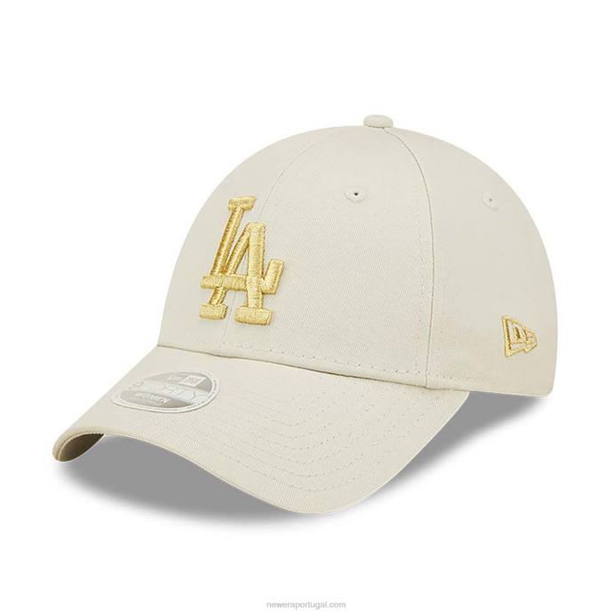 FFTN1479 New Era Boné La Dodgers Feminino Metalizado Logo Stone 9Forty Ajustável