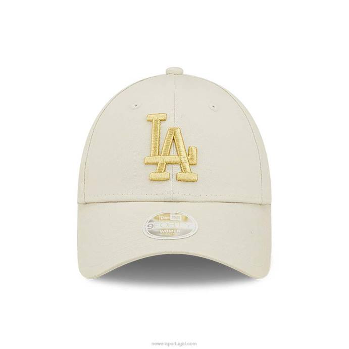 FFTN1479 New Era Boné La Dodgers Feminino Metalizado Logo Stone 9Forty Ajustável