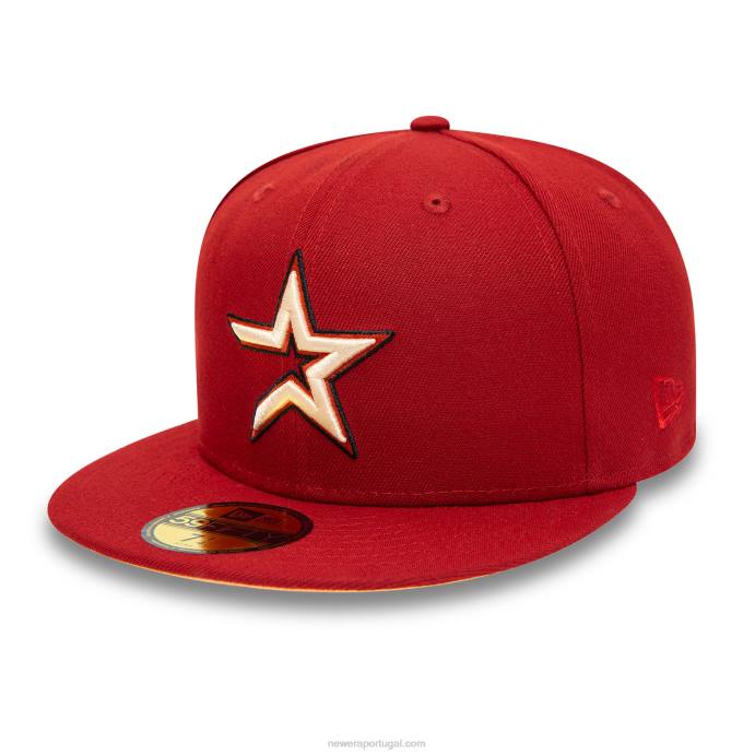 FFTN147 New Era boné houston astros 20 anos vermelho 59fifty ajustado