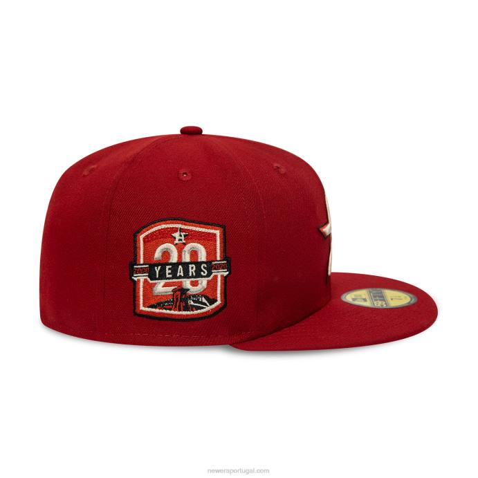 FFTN147 New Era boné houston astros 20 anos vermelho 59fifty ajustado