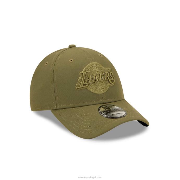 FFTN1482 New Era boné regulável 9forty verde médio la lakers repreve