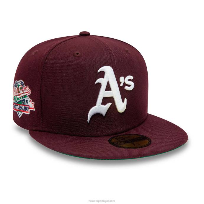 FFTN148 New Era Boné Oakland Athletics World Series Maroon 59Fifty