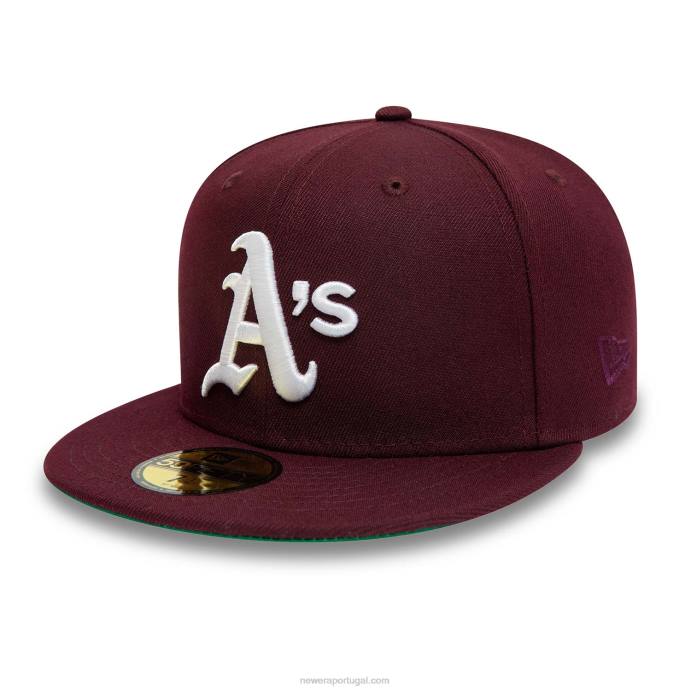 FFTN148 New Era Boné Oakland Athletics World Series Maroon 59Fifty