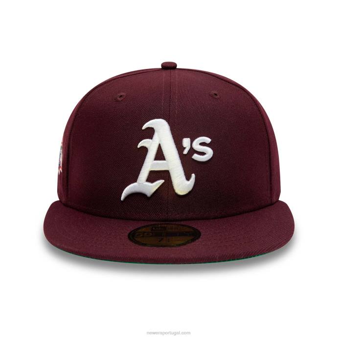 FFTN148 New Era Boné Oakland Athletics World Series Maroon 59Fifty