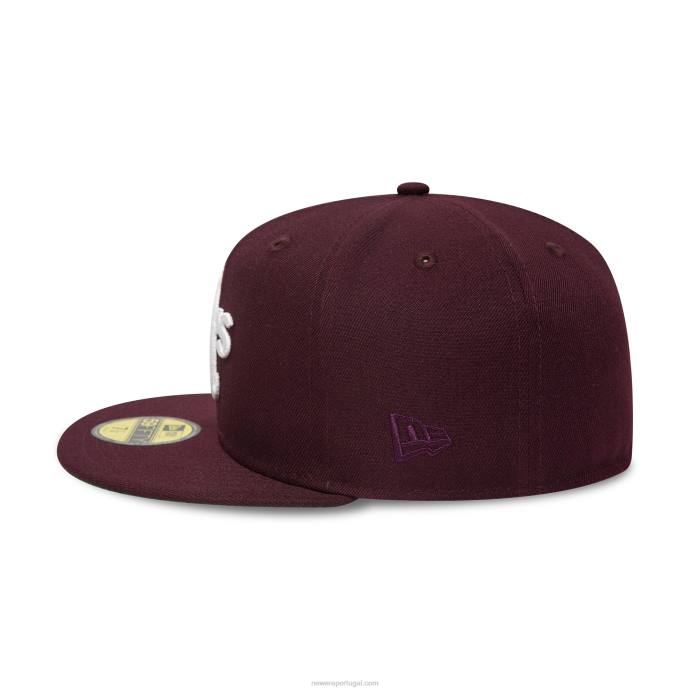 FFTN148 New Era Boné Oakland Athletics World Series Maroon 59Fifty