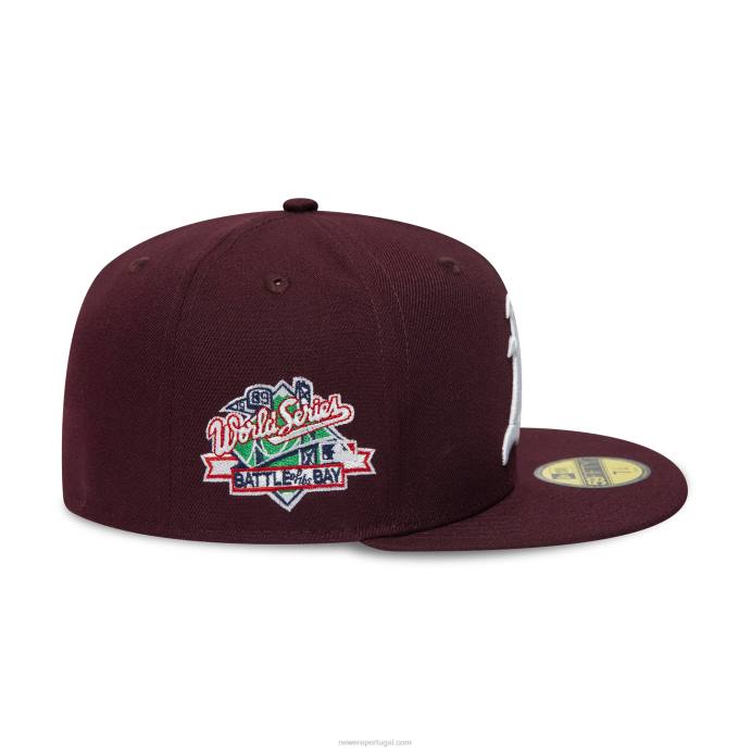 FFTN148 New Era Boné Oakland Athletics World Series Maroon 59Fifty