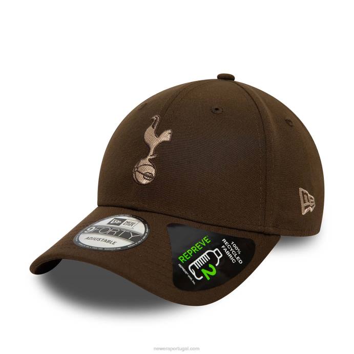 FFTN1493 New Era tottenham hotspur fc repreve boné marrom 9forty ajustável