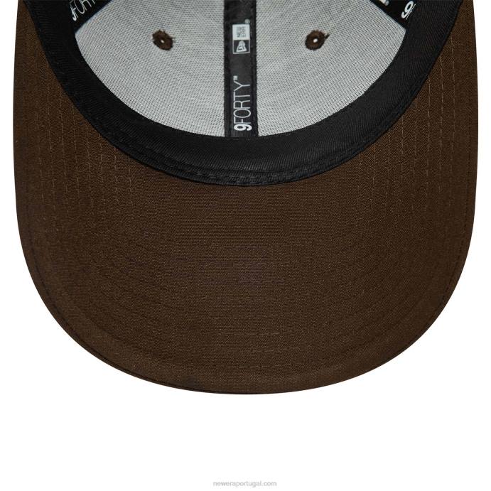 FFTN1493 New Era tottenham hotspur fc repreve boné marrom 9forty ajustável