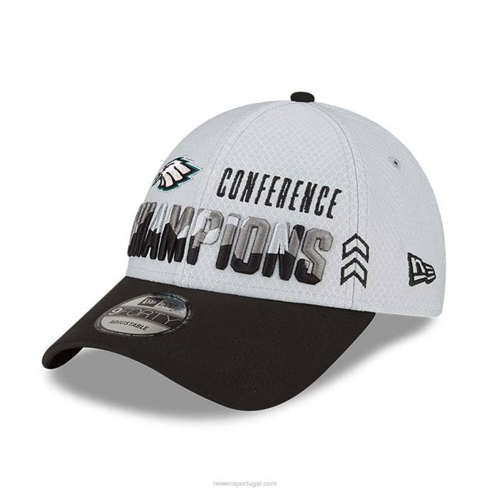 FFTN1495 New Era boné ajustável philadelphia eagles conference champions cinza 9forty