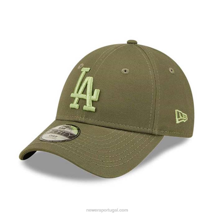 FFTN1496 New Era Boné ajustável La Dodgers Youth League Essential Green 9forty