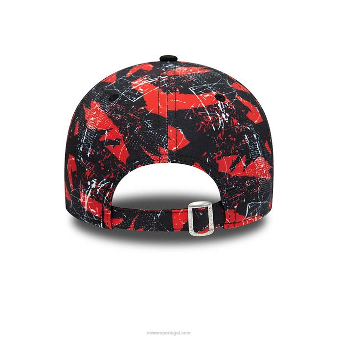 FFTN1498 New Era ducati all over print corse logo boné ajustável 9forty preto