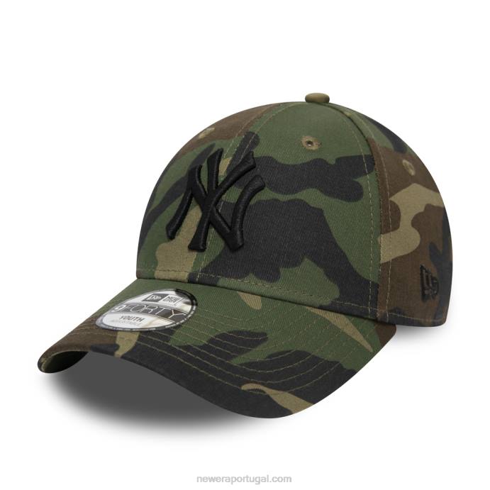 FFTN1505 New Era Boné New York Yankees Essential Kids Camo 9Forty
