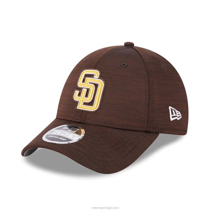 FFTN1513 New Era boné ajustável san diego padres mlb clubhouse brown 9forty