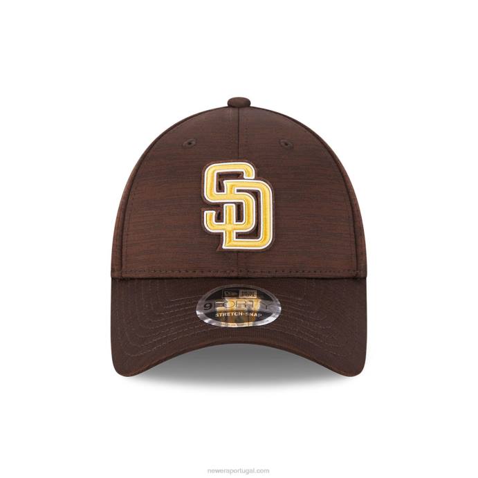 FFTN1513 New Era boné ajustável san diego padres mlb clubhouse brown 9forty