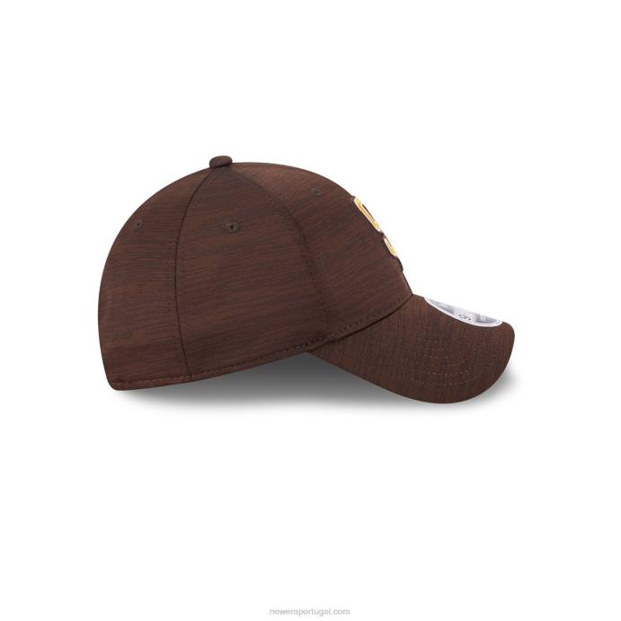 FFTN1513 New Era boné ajustável san diego padres mlb clubhouse brown 9forty