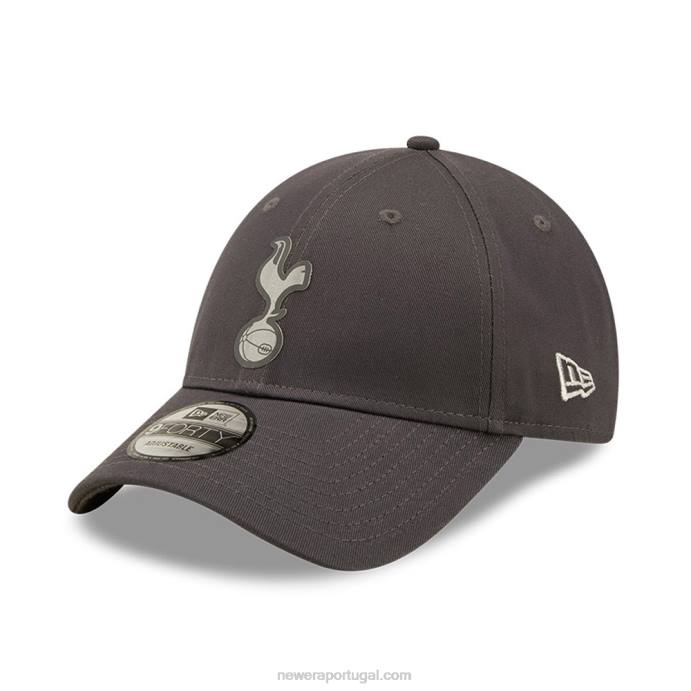FFTN1520 New Era tottenham hotspur boné cinza reflexivo 9forty ajustável