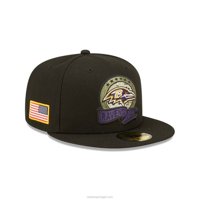 FFTN152 New Era baltimore ravens nfl salute to service boné preto 59fifty