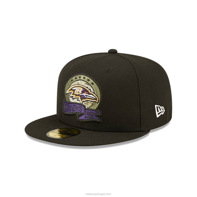 FFTN152 New Era baltimore ravens nfl salute to service boné preto 59fifty