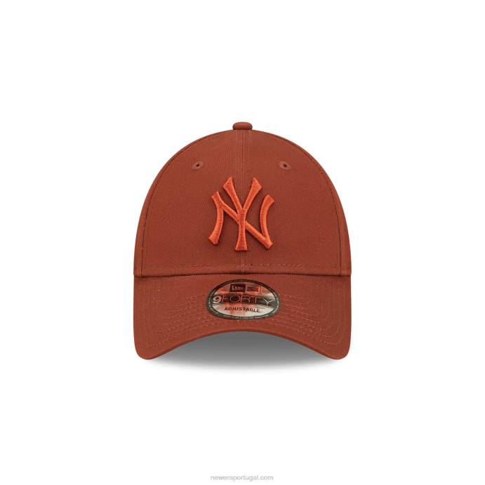 FFTN1535 New Era boné ajustável new york yankees league essentials marrom escuro 9forty