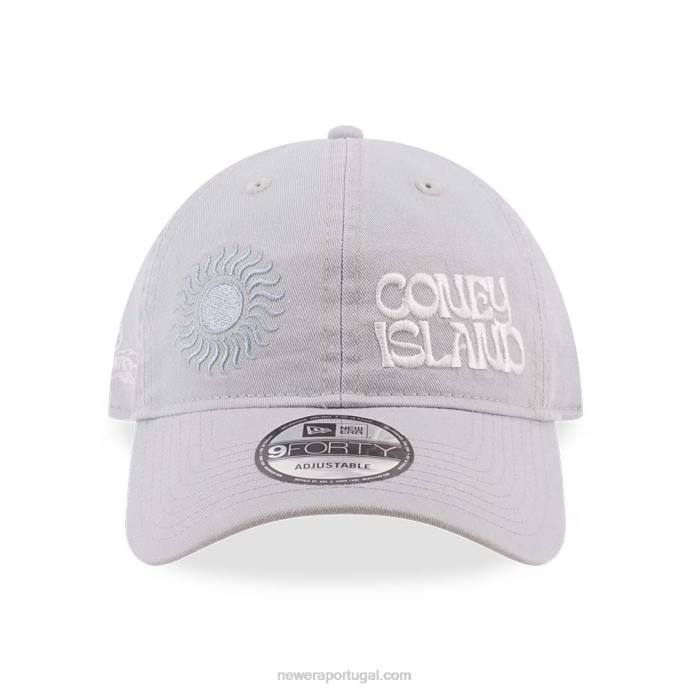 FFTN1537 New Era Boné ajustável nyc beach snow grey 9forty