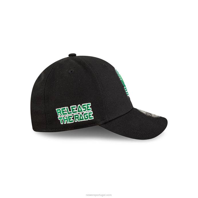 FFTN1545 New Era boston celtics nba x marvel hulk preto 9forty boné ajustável
