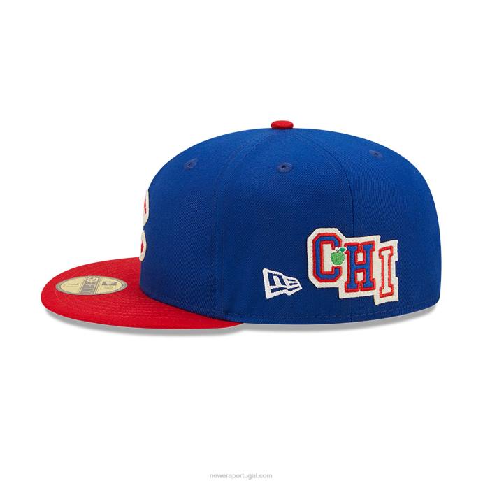 FFTN154 New Era chicago cubs ne letterman blue 59fifty boné justo