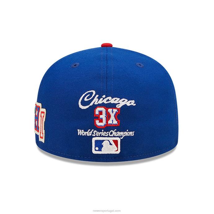 FFTN154 New Era chicago cubs ne letterman blue 59fifty boné justo