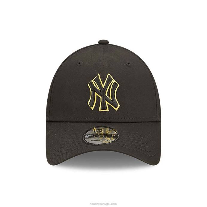 FFTN1552 New Era New York Yankees Team Outline boné preto 9forty ajustável