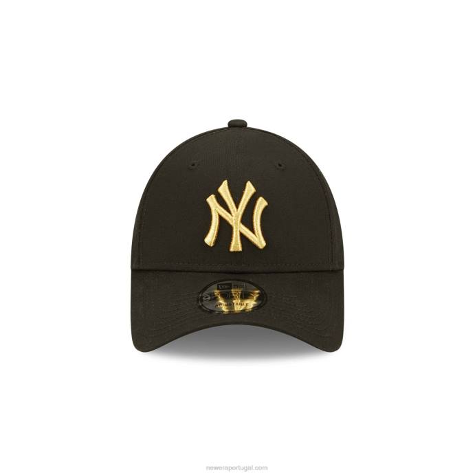 FFTN1554 New Era boné ajustável new york yankees preto metálico 9forty
