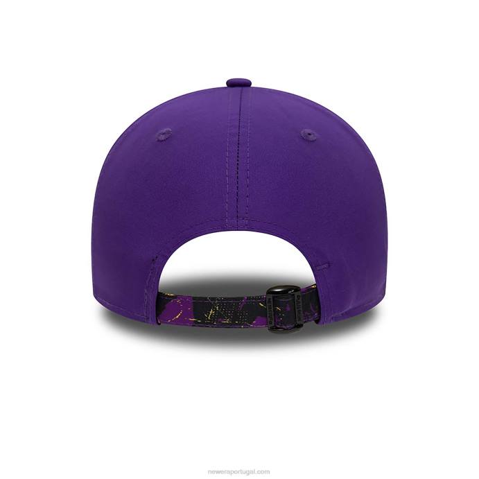 FFTN1566 New Era boné ajustável 9forty roxo com enchimento estampado la lakers